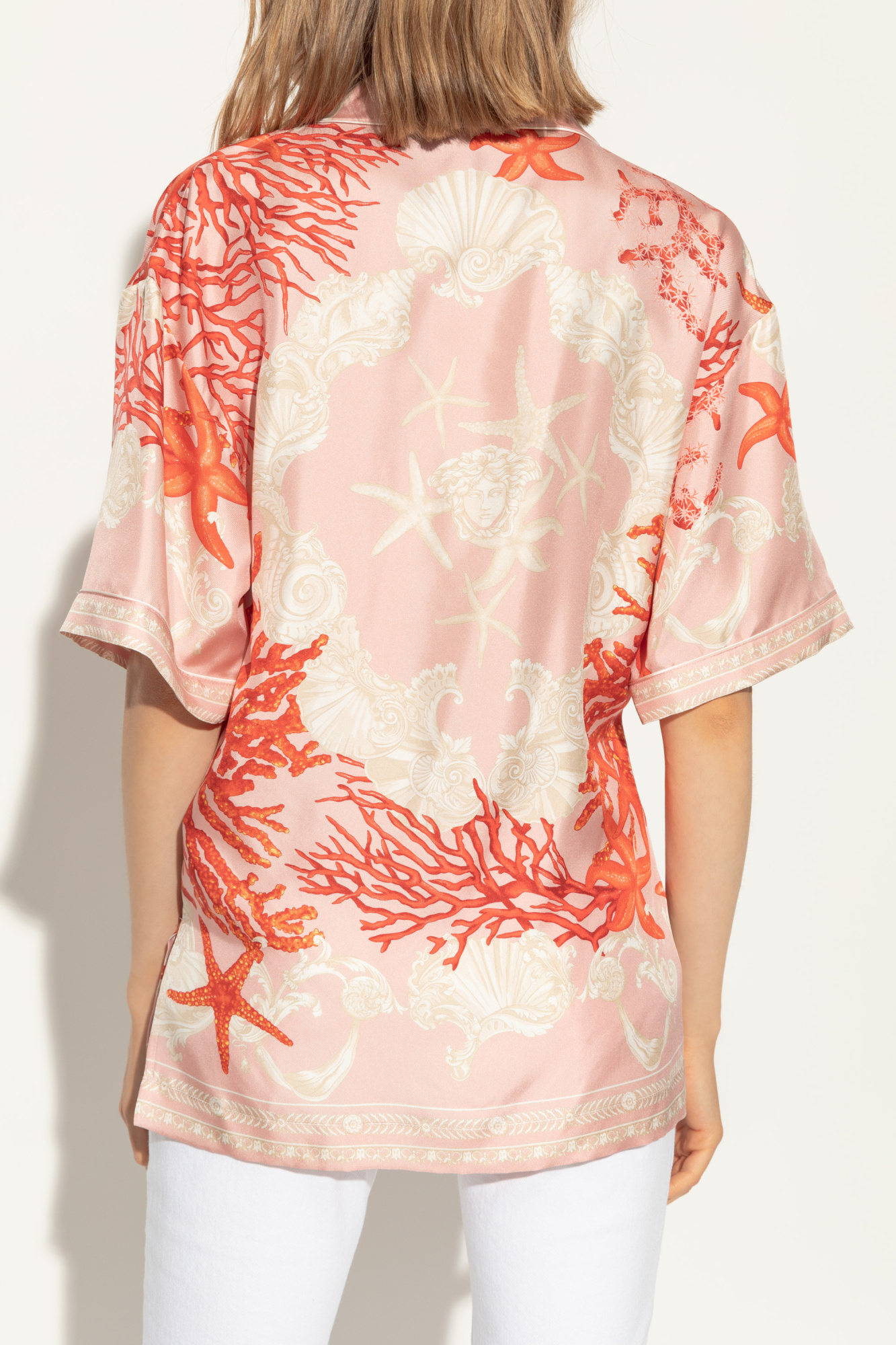 VERSACE｜SHORT-SLEEVED ROUND NECK T-SHIRTS (SEASHELL BAR VERSACE｜SHORT-SLEEVED ROUND NECK T-SHIRTS (SEASHELL BAR